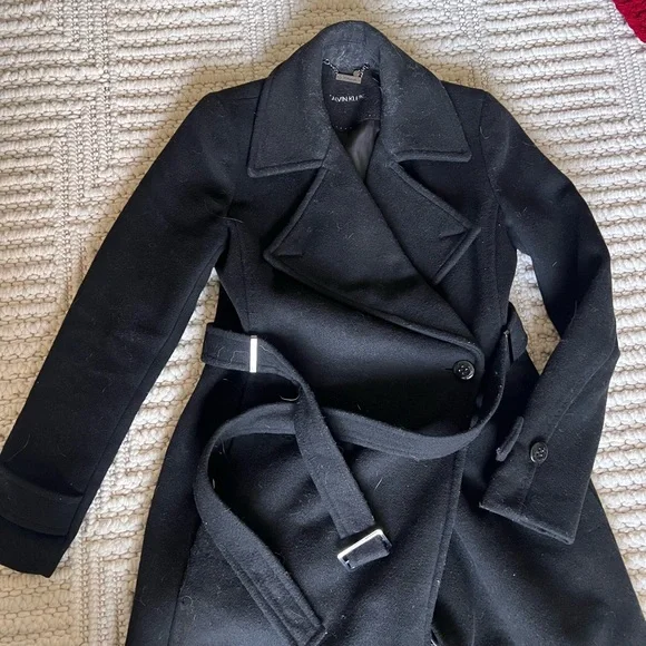 Calvin Klein Black Wool Winter Coat - Picture 4 of 15